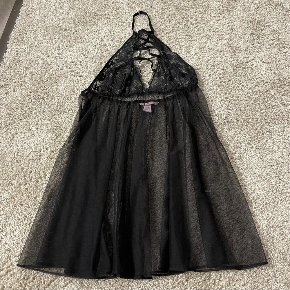 NWOT Black Victoria’s Secret Babydoll Sheer